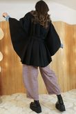 Claudia Tie Waist Cape Black /12=